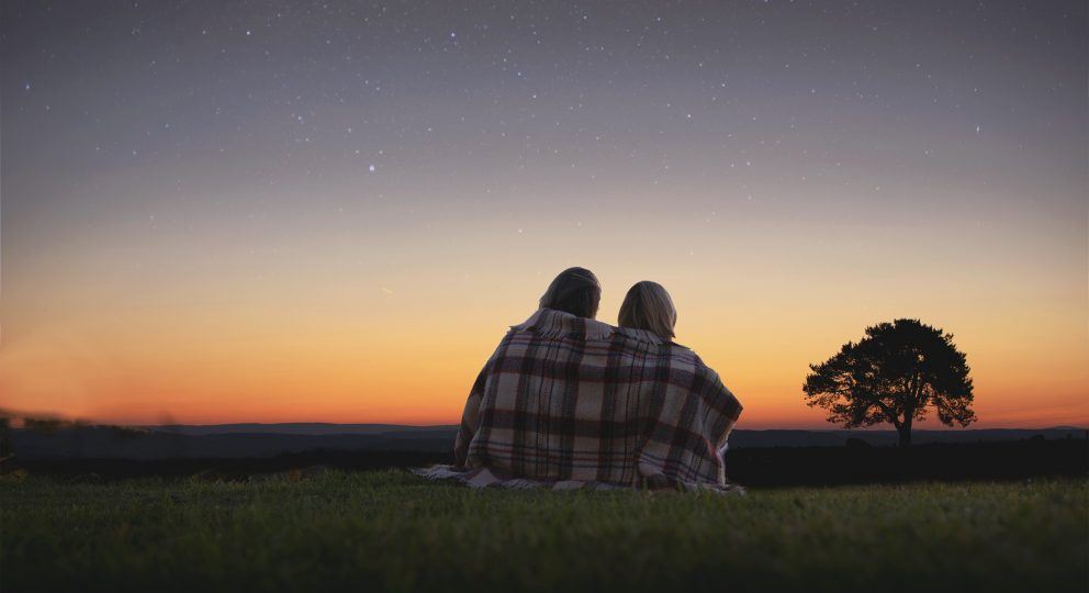 couple looking at the sunset